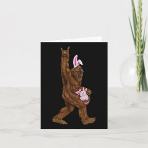 Ostern Bigfoot Bunny in einem Bysket ist Spaß für Karte