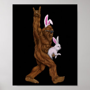 Ostern Bigfoot Bunny in einem Bysket ist Spaß für  Poster