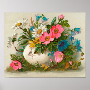 Ostern Blume Vintage Blumenpracht Poster