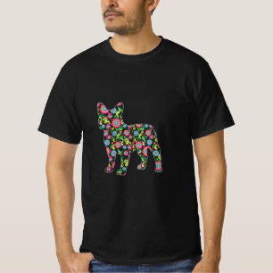 Ostern Boston Terrier Dog Frühjahrsblumen T-Shirt