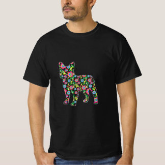 Ostern Boston Terrier Dog Frühjahrsblumen T-Shirt