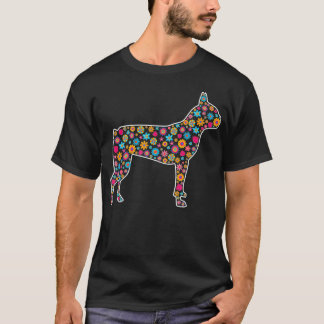 Ostern Boston Terrier Dog Oster Frühlingsblumen Pu T-Shirt