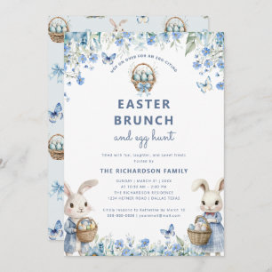 Ostern Brunch & Eierjagd Niedlich Blauer Blumenstr Einladung