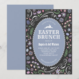 Ostern-Brunch in violettem Blumen Einladung