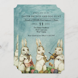 Ostern Brunch und Eierjagd Vintag Bunny Einladung