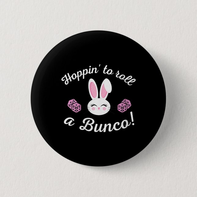 Ostern Bunco Hoppin zum Bunco Dice Bunny Button (Vorderseite)
