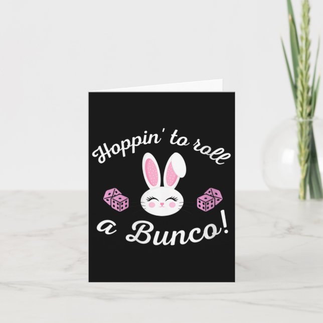 Ostern Bunco Hoppin zum Bunco Dice Bunny Karte (Vorderseite)