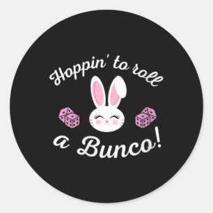 Ostern Bunco Hoppin zum Bunco Dice Bunny Runder Aufkleber