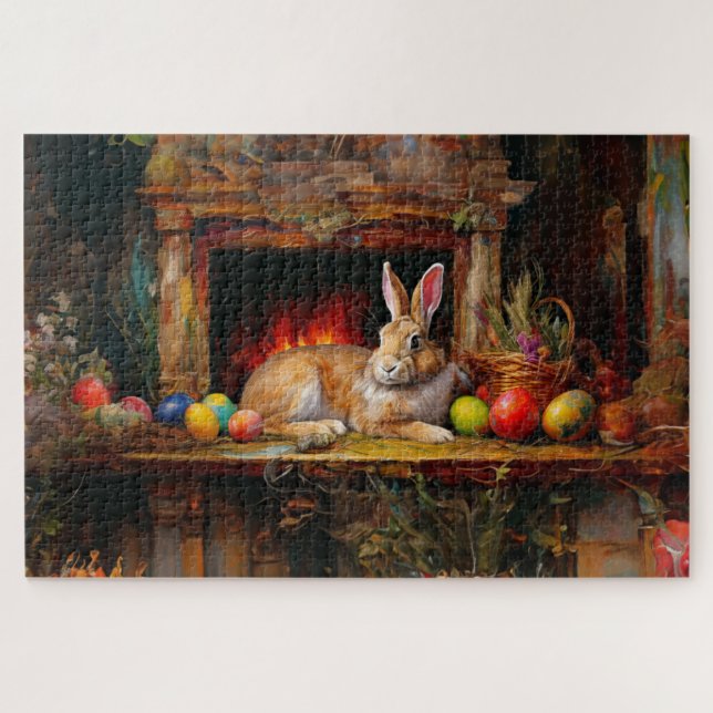 Ostern Bunny Bunte Ostereier Puzzle (Horizontal)