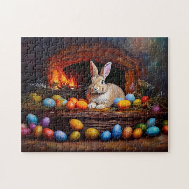 Ostern Bunny Bunte Ostereier Puzzle (Horizontal)