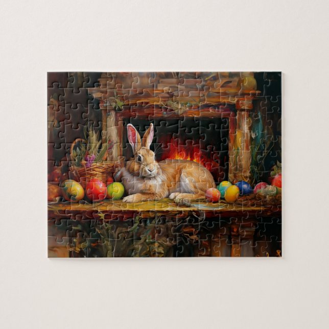 Ostern Bunny Bunte Ostereier Puzzle (Horizontal)
