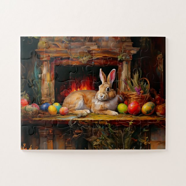 Ostern Bunny Bunte Ostereier Puzzle (Horizontal)