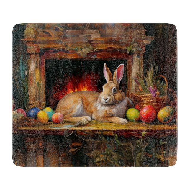 Ostern Bunny Bunte Ostereier Schneidebrett (Vorderseite)