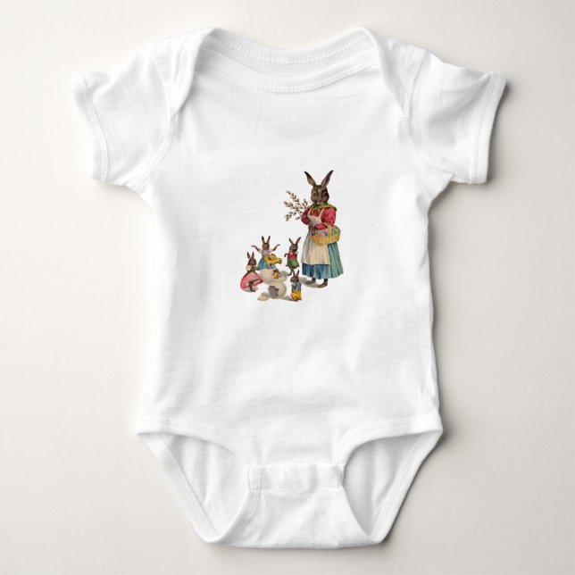 Ostern Bunny Chicken Bunny Egg Baby Strampler (Vorderseite)