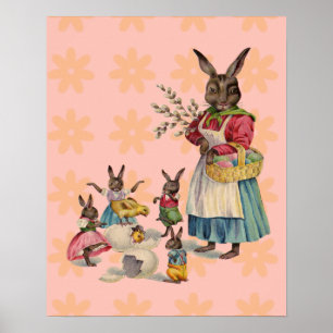 Ostern Bunny Chicken Bunny Egg Poster