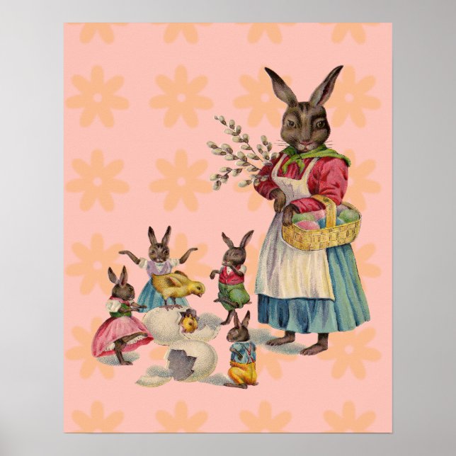 Ostern Bunny Chicken Bunny Egg Poster (Vorne)