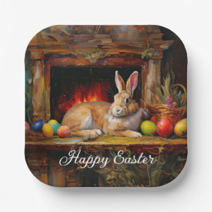 Ostern Bunny farbenfrohe Ostereier Happy Oster Pappteller