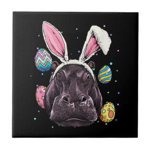Ostern Bunny Hippo Funny Osterfest Wandern Fliese