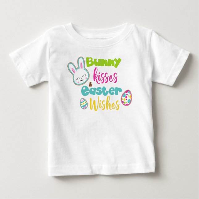 Ostern, Bunny Kisses Ostern wünscht, Ostereier Baby T-shirt (Vorderseite)