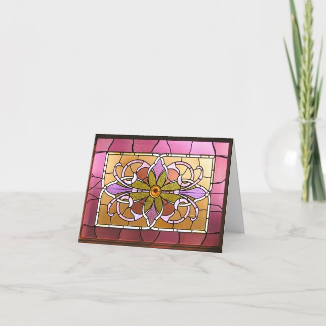 Ostern-Buntglas-Karte Feiertagskarte (Vorderseite)