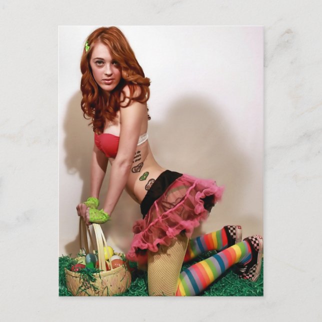 Ostern-Button oben Feiertagspostkarte (Vorderseite)