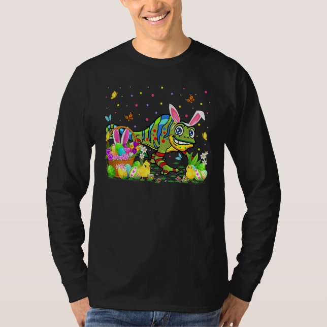 Ostern Chameleon Bunny Egg Jagd Chameleon Easte T-Shirt (Vorderseite)