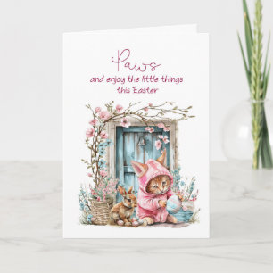 Ostern Charmante Wasserfarben Küche und Bunny Karte