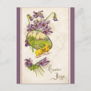 Ostern - Chicks Violets & Village Antik Postkarte