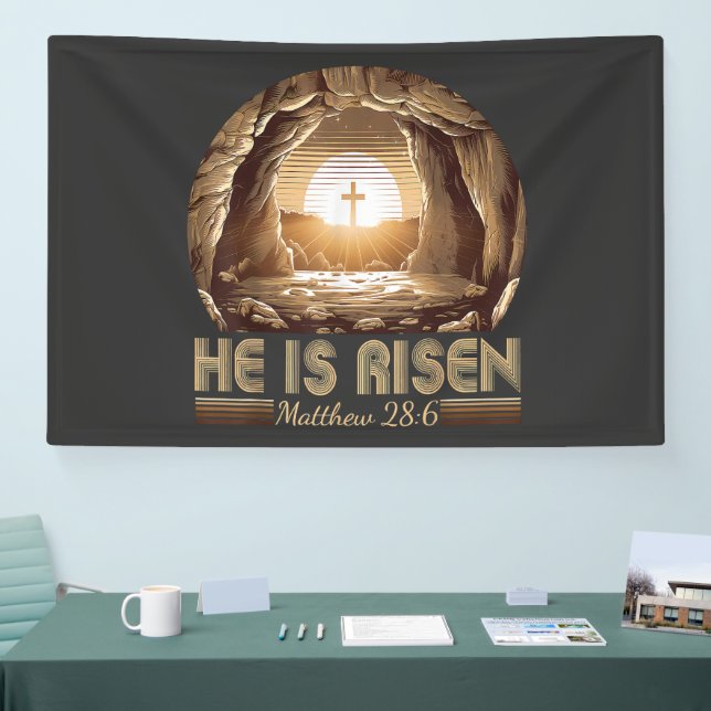 Ostern Christlich Er ist auferstanden Jesus  Banner (Messe)