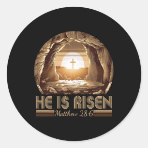 Ostern Christlich Er Ist Auferstanden Jesus Leeres Runder Aufkleber