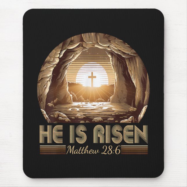 Ostern Christlich Er ist auferstanden Jesus  Mousepad (Vorne)