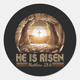 Ostern Christlich Er ist auferstanden Jesus  Runder Aufkleber