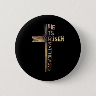 Ostern Christlich ist er riss Sun Auferstehung Män Button