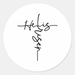 Ostern Christlich ist er riss Sun Auferstehung Män Runder Aufkleber