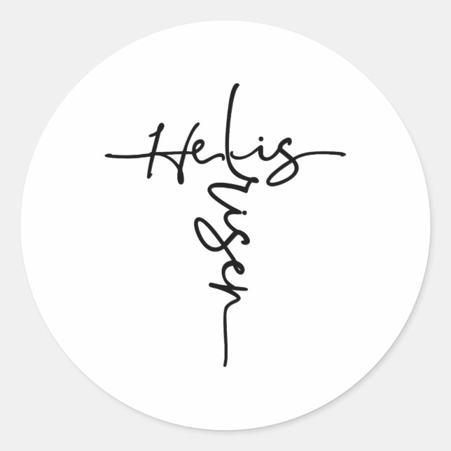 Ostern Christlich ist er riss Sun Auferstehung Män Runder Aufkleber (Vorderseite)