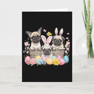 Ostern Drei Mops Süße Osterhasenohren Kunst Karte