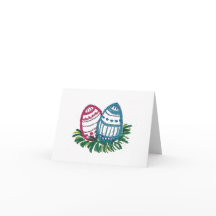 Ostern-Eier-Karte in Rosa und Blau