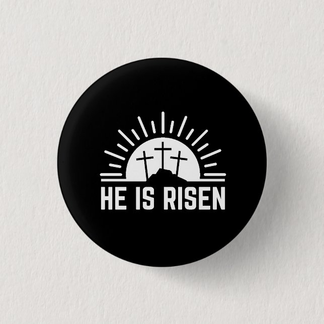 Ostern Er Ist Auferstanden Christlich Button (Vorderseite)