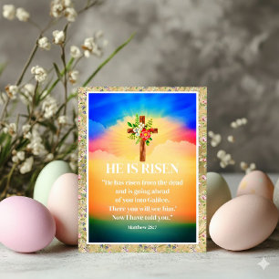 OSTERN Er ist auferstanden Christliches Kreuz und Feiertagspostkarte
