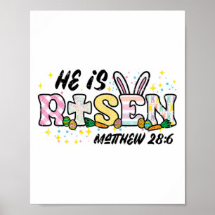 Ostern Er Ist Auferstanden Matthäus 28 6 Christlic Poster
