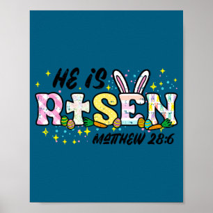 Ostern er ist auferstanden matthew 28 6 christlich poster
