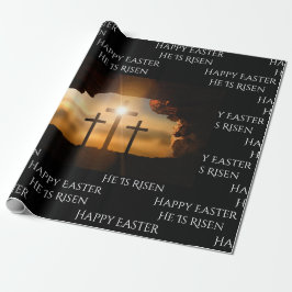 Ostern Er ist Risen _drei Kreuze Geschenkpapier
