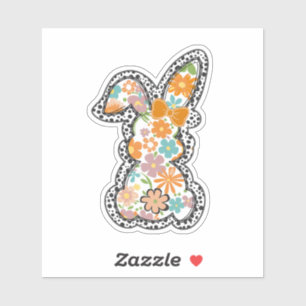 Ostern Floral Bunny Leopard Grenze glücklich Oster Aufkleber