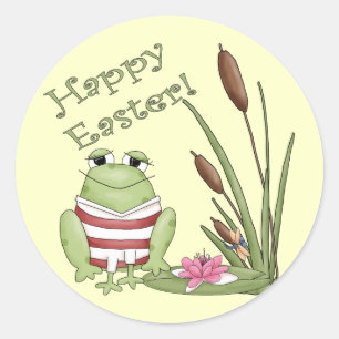 Ostern-Frosch-T-Shirts und Ostern-Geschenke Runder Aufkleber