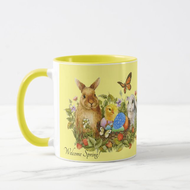 Ostern Frühlingszeit Sonneneier Chick Butterfly Ge Tasse (Links)