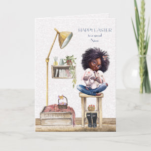 Ostern für das afrikanische Mädchen Karte