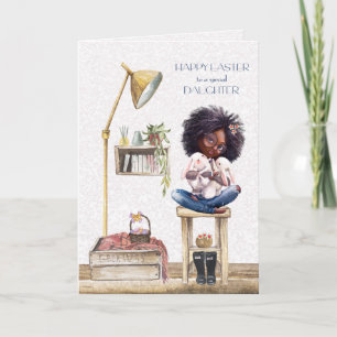 Ostern für Tochter-Afrikanisches Mädchen Karte