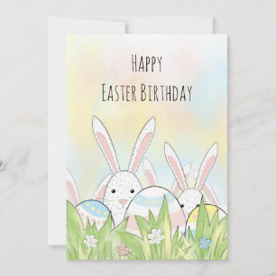 Ostern Geburtstag niedlicher Hasen und Eier