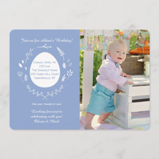 Ostern-Geburtstags-blaue Foto-Einladung Einladung