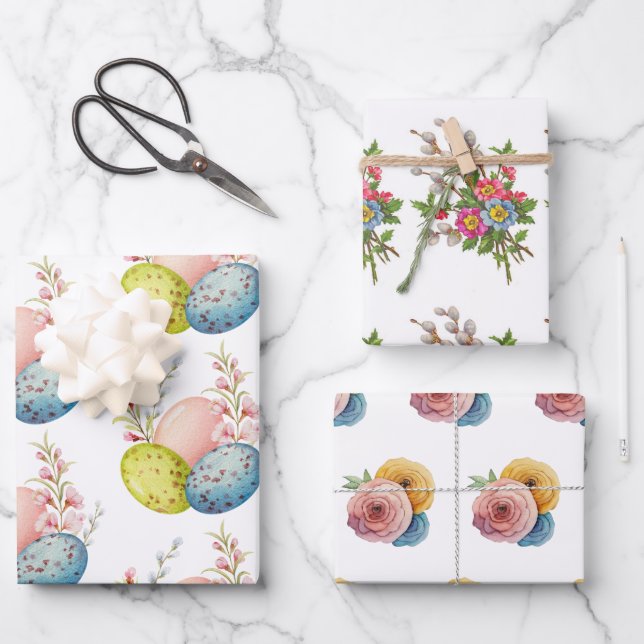 Ostern Geschenkpapier Set (Vorderseite)